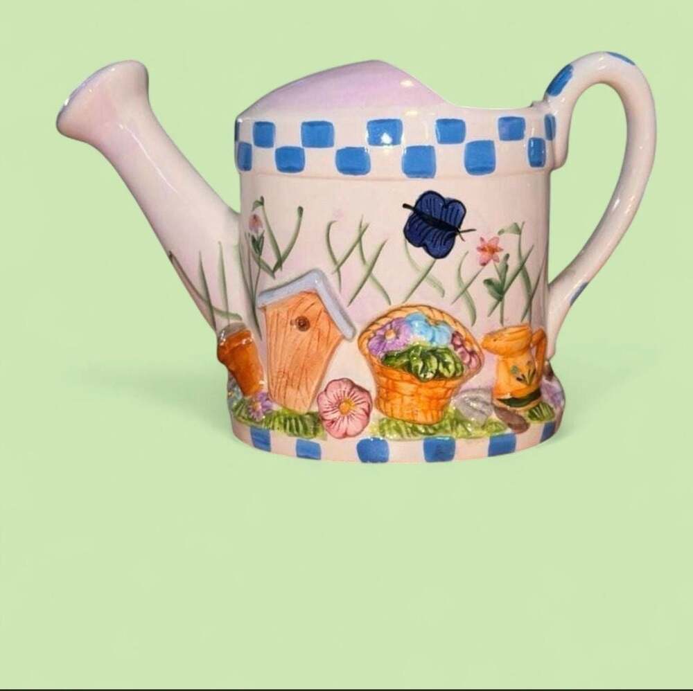 Ceramic Watering Can Planter Spring Theme watering Can